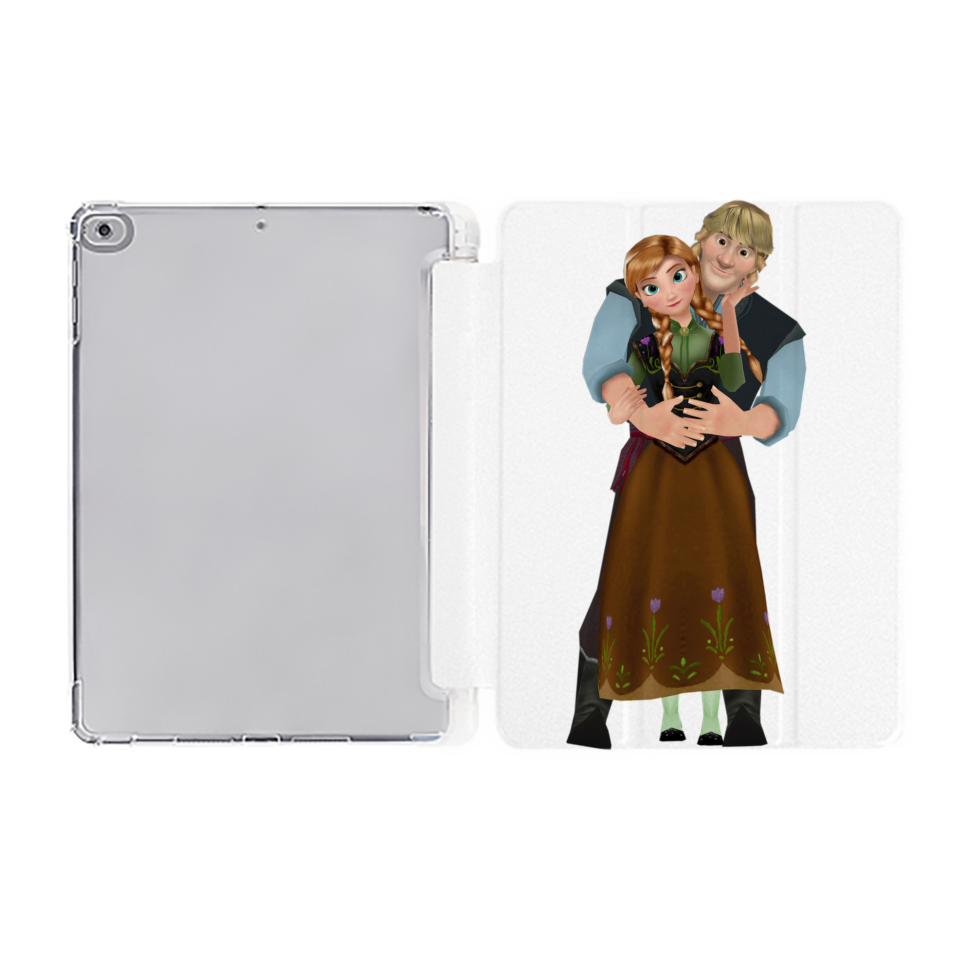 （画像用） アナと雪の女王 アンナ エルサ Frozen Anna Elsa IPad ケース ペン収納付き 三つ折りスタンド PUレザー×シリコン 対応機種9.5/10.5/10.9インチ